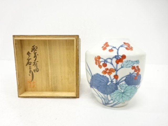今泉今右衛門造　錦　花画　花瓶